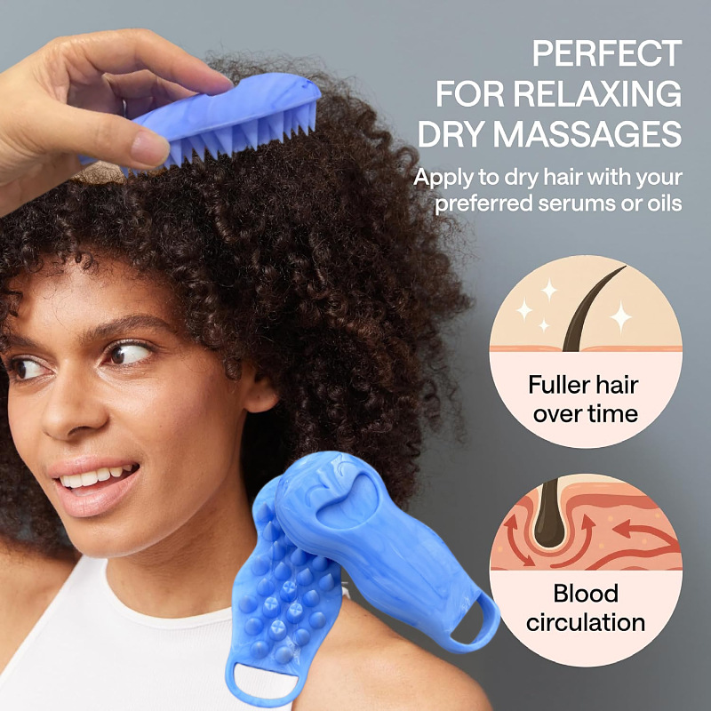 Hair Care For Hair Loss - Silicone Massage Brush Shampoo Artifact High