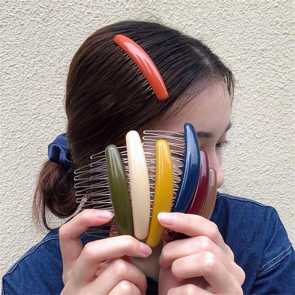 Hair Care Korean Products - Solid Color Women Banana Comb Clip
