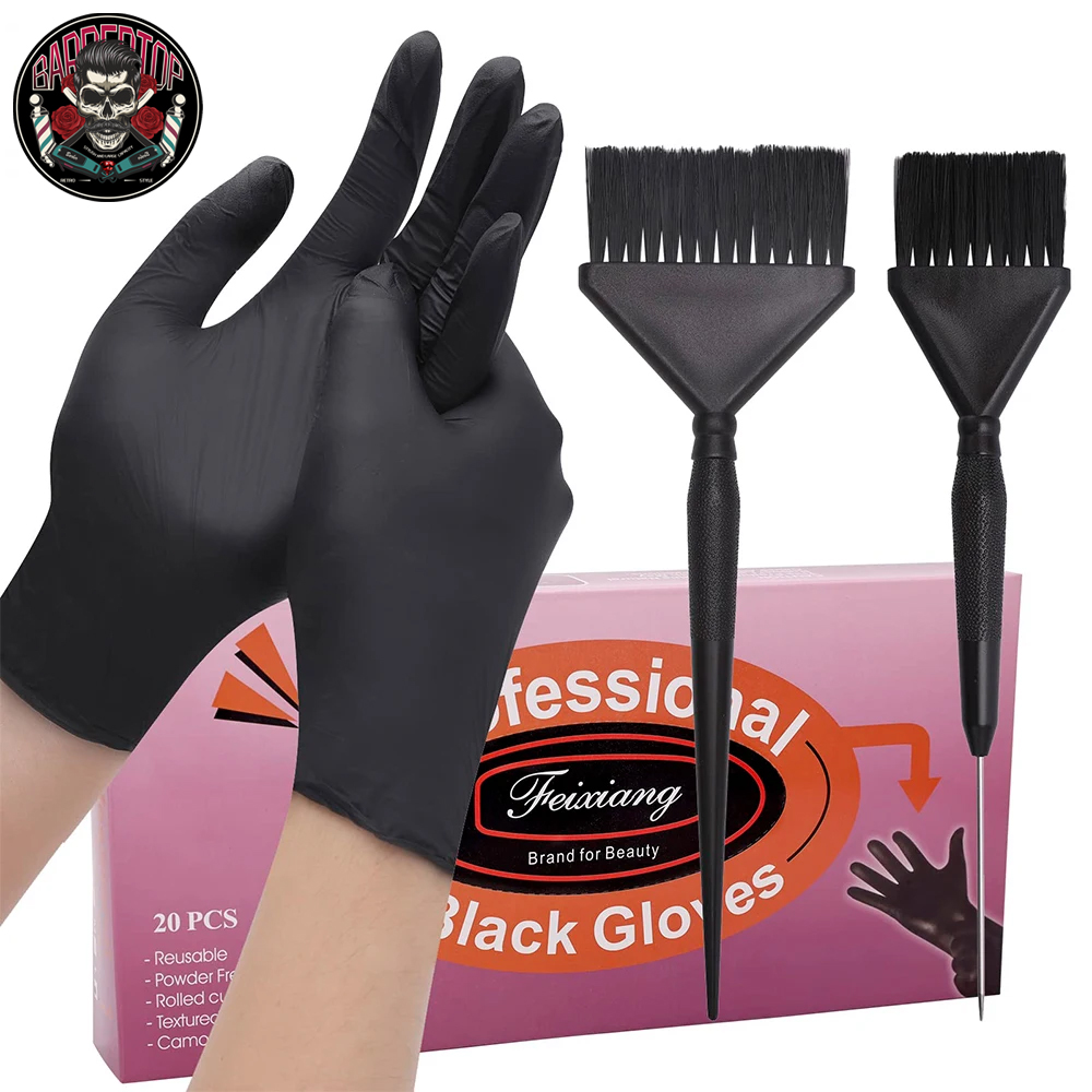 Hair Care Kit - Professional Rubber Hair Dyeing Gloves Brush