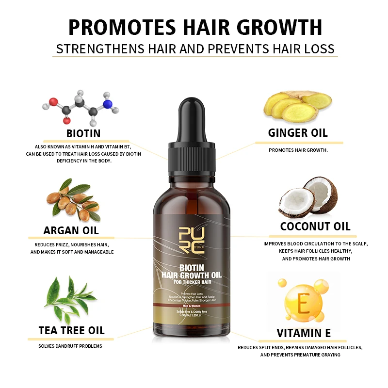 PURC Biotin Hair Oil Hair Grow - Hair Care Fragrance Essential Oil 评论和价格