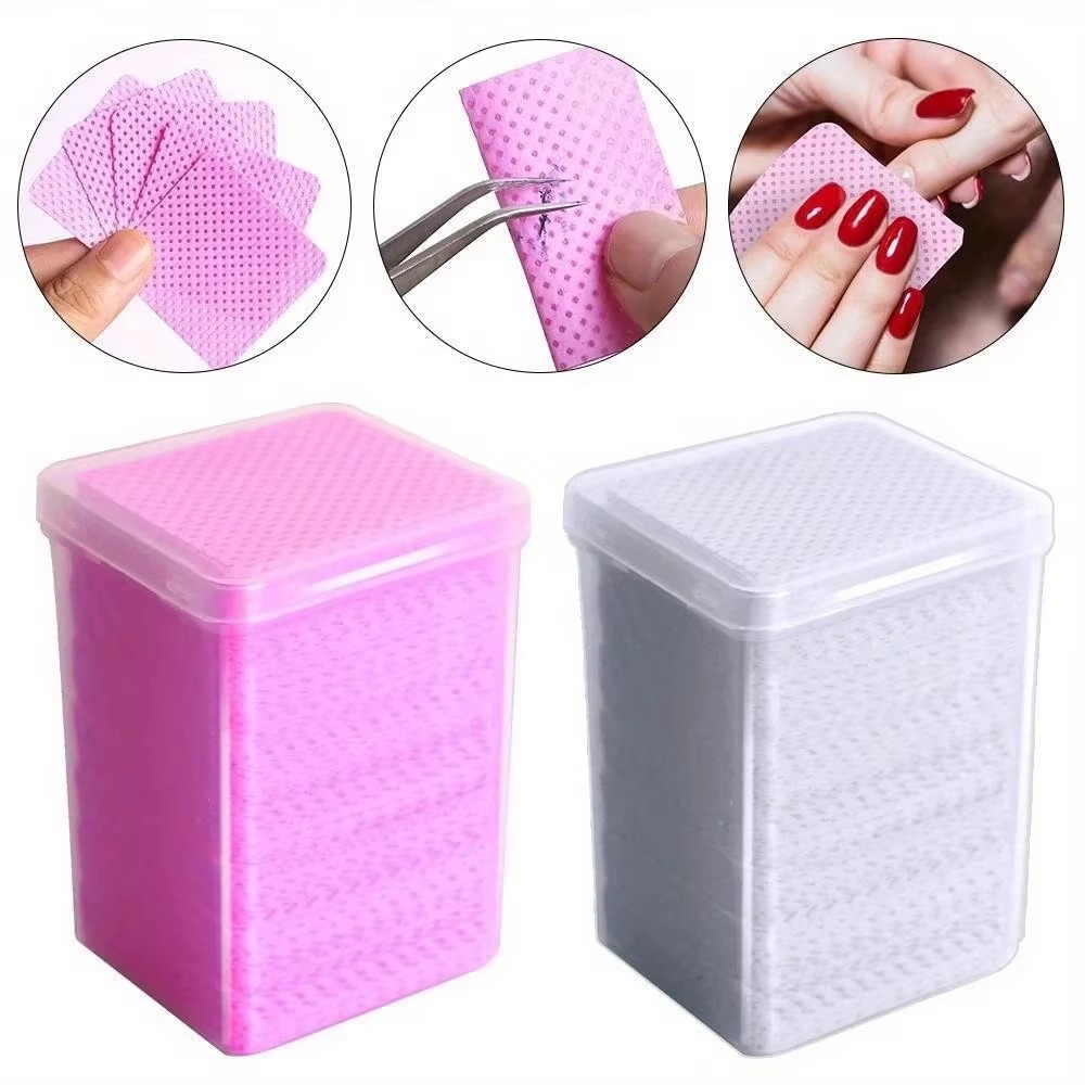 200Pcs Pink Lint-Free Nail Pol - Hair Care Gel 评论和价格