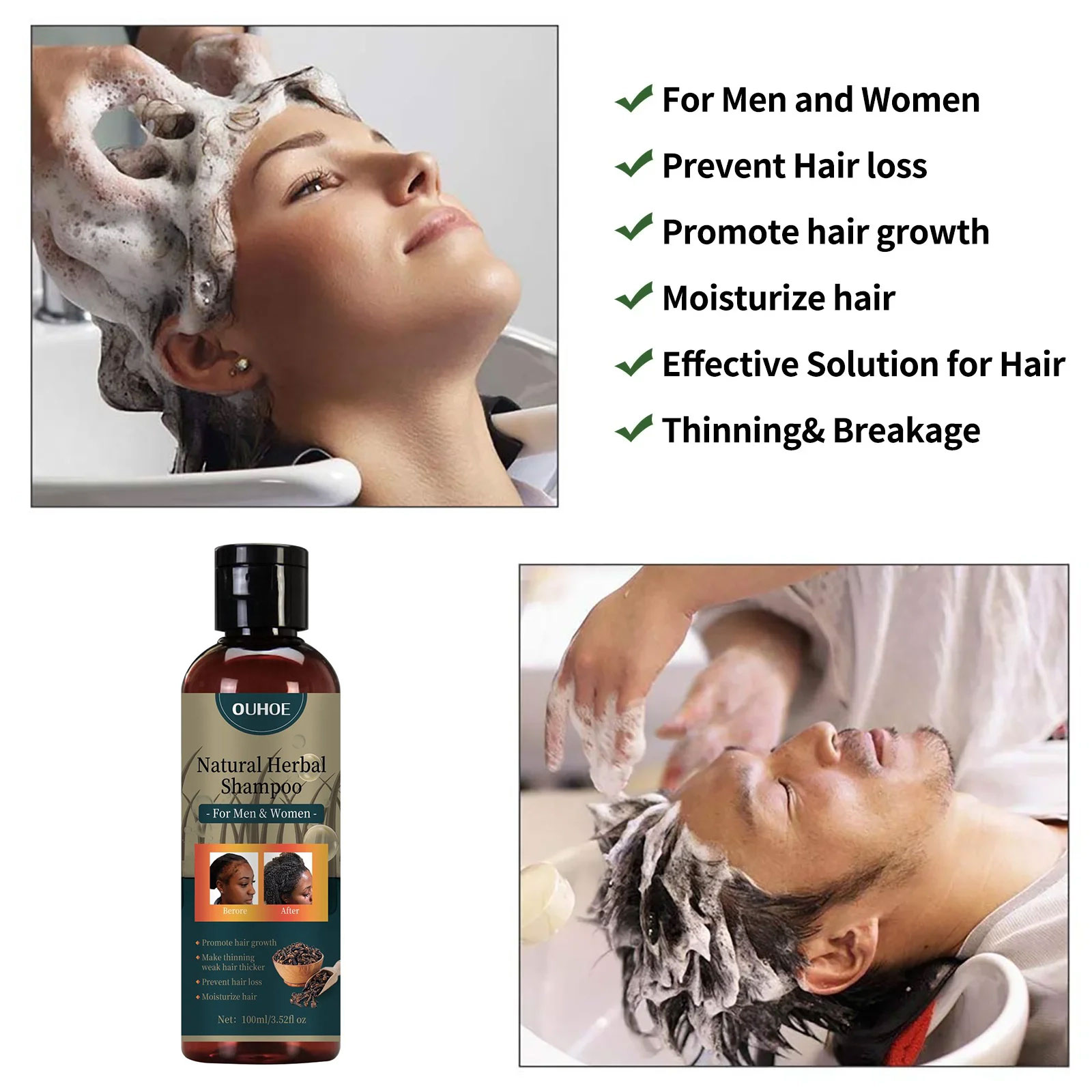 OUHOE Hair Growth Shampoo Anti - Hair Care Dandruff 评论和价格