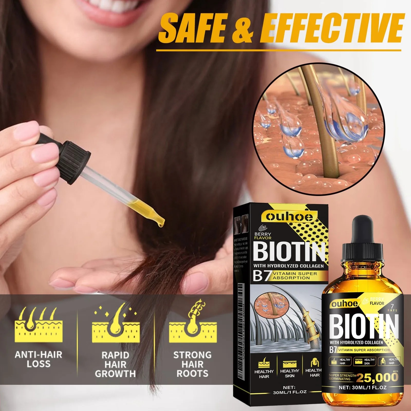 Collagen B7 Vitamin Hair Growt - Hair Care Fragrance Essential Oil 评论和价格