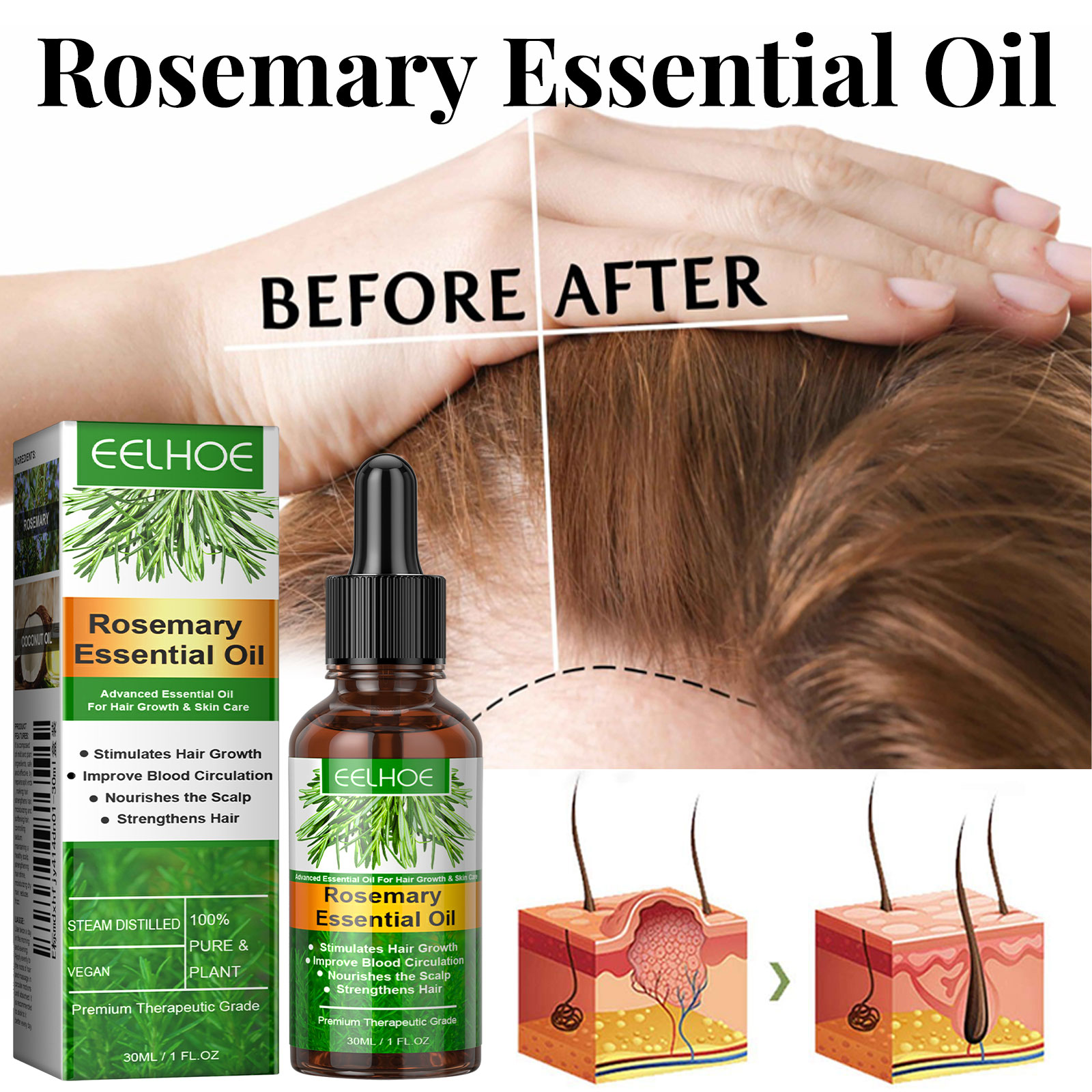 Hair Growth Serum Fast Growing - Hair Care Fragrance Essential Oil 评论和价格