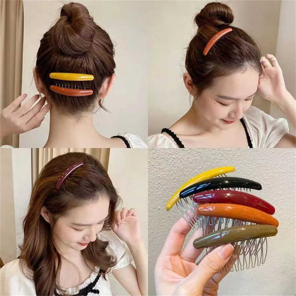 Solid Color Women Banana Comb  - Hair Care Korean Products 评论和价格