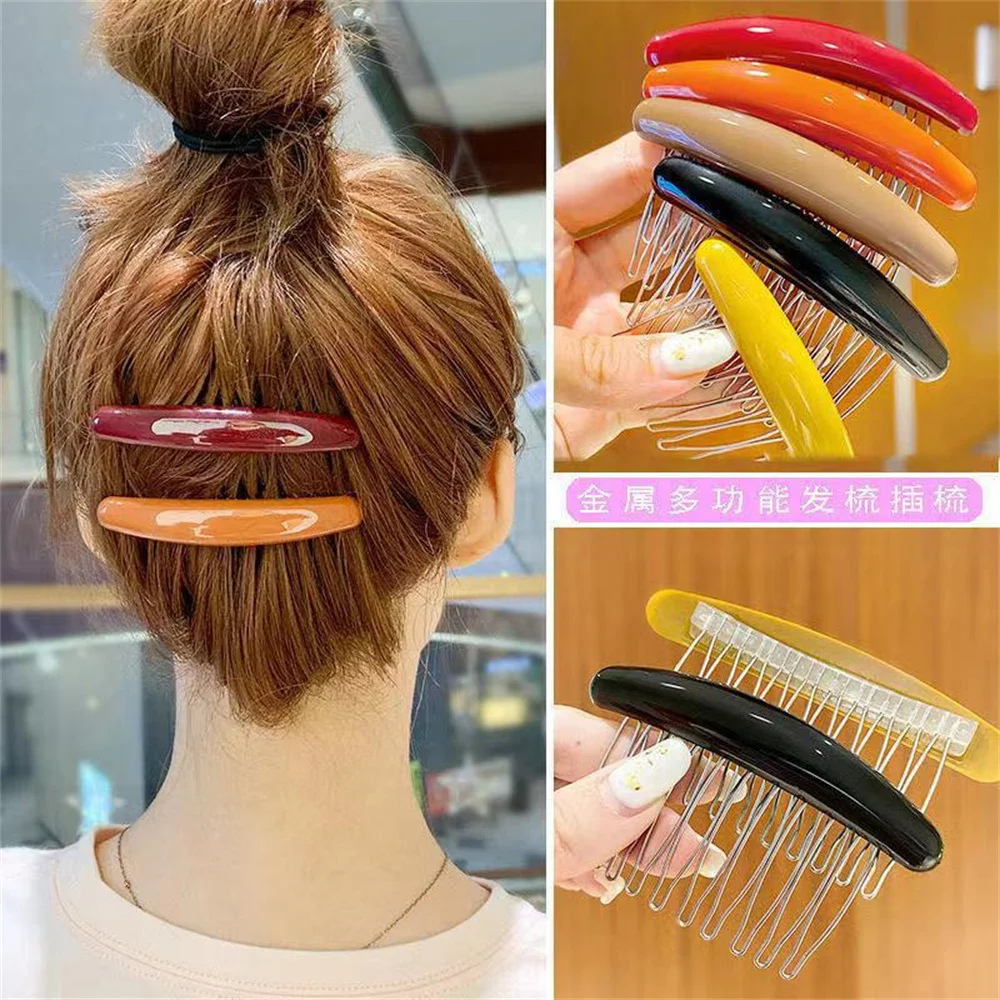 Solid Color Women Banana Comb  - Hair Care Korean Products 评论和价格