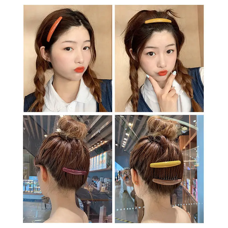 Solid Color Women Banana Comb  - Hair Care Korean Products 评论和价格