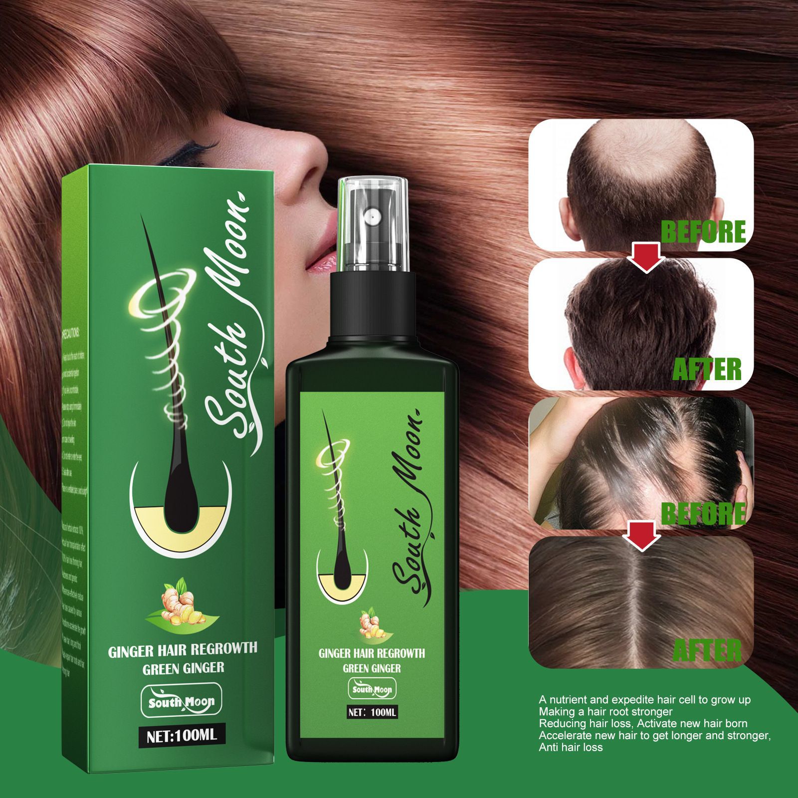South Moon Ginger Hair Growth  - Hair Care Natural Products 评论和价格