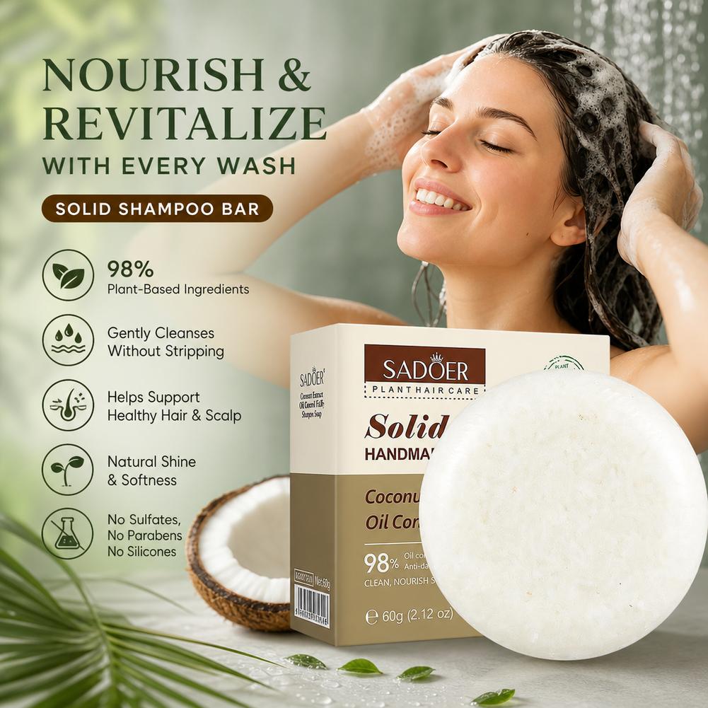 Natural Coconut Shampoo Bar fo - Hair Care Dandruff 评论和价格