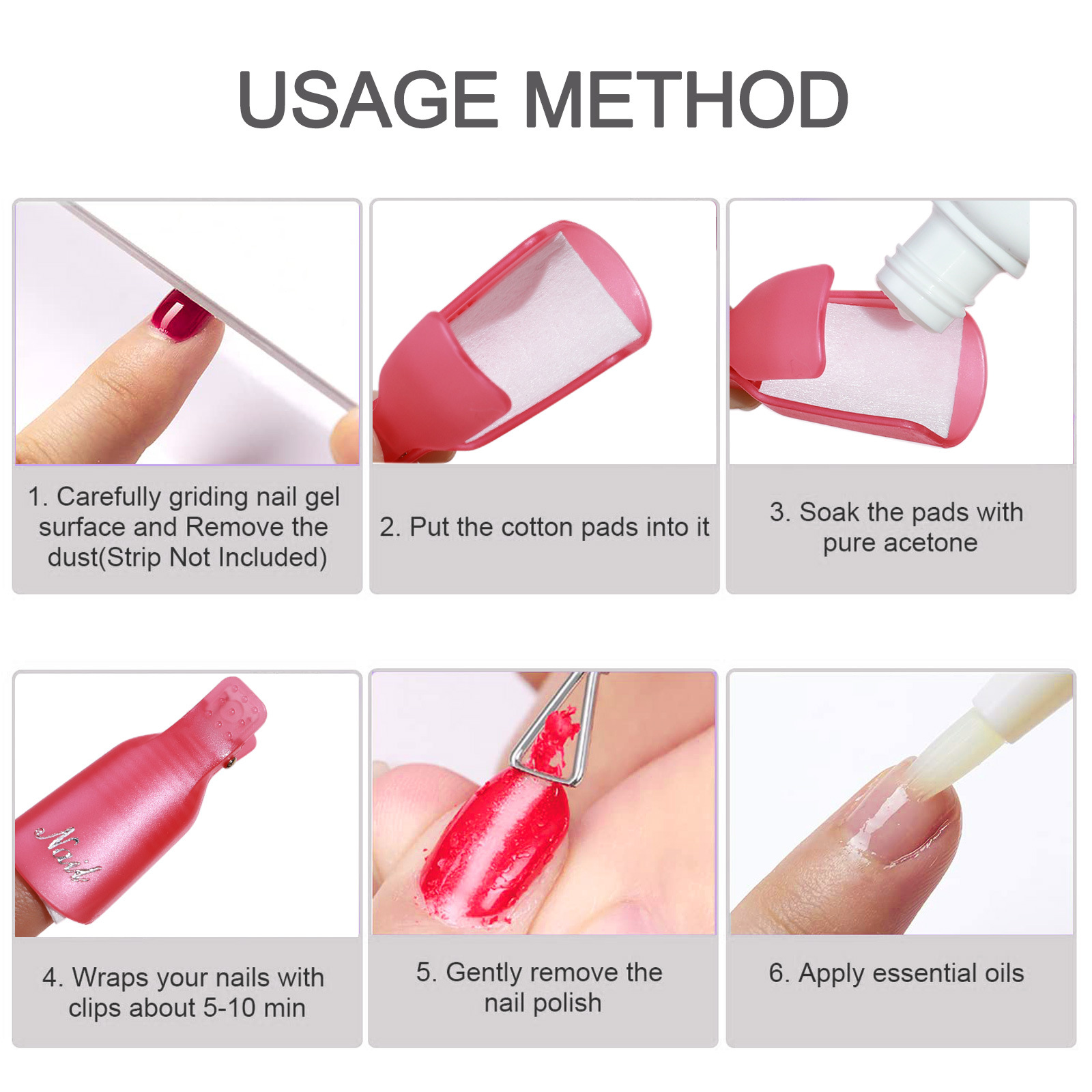 10 Pcs Nail Polish Remover Cli - Hair Care Gel 评论和价格